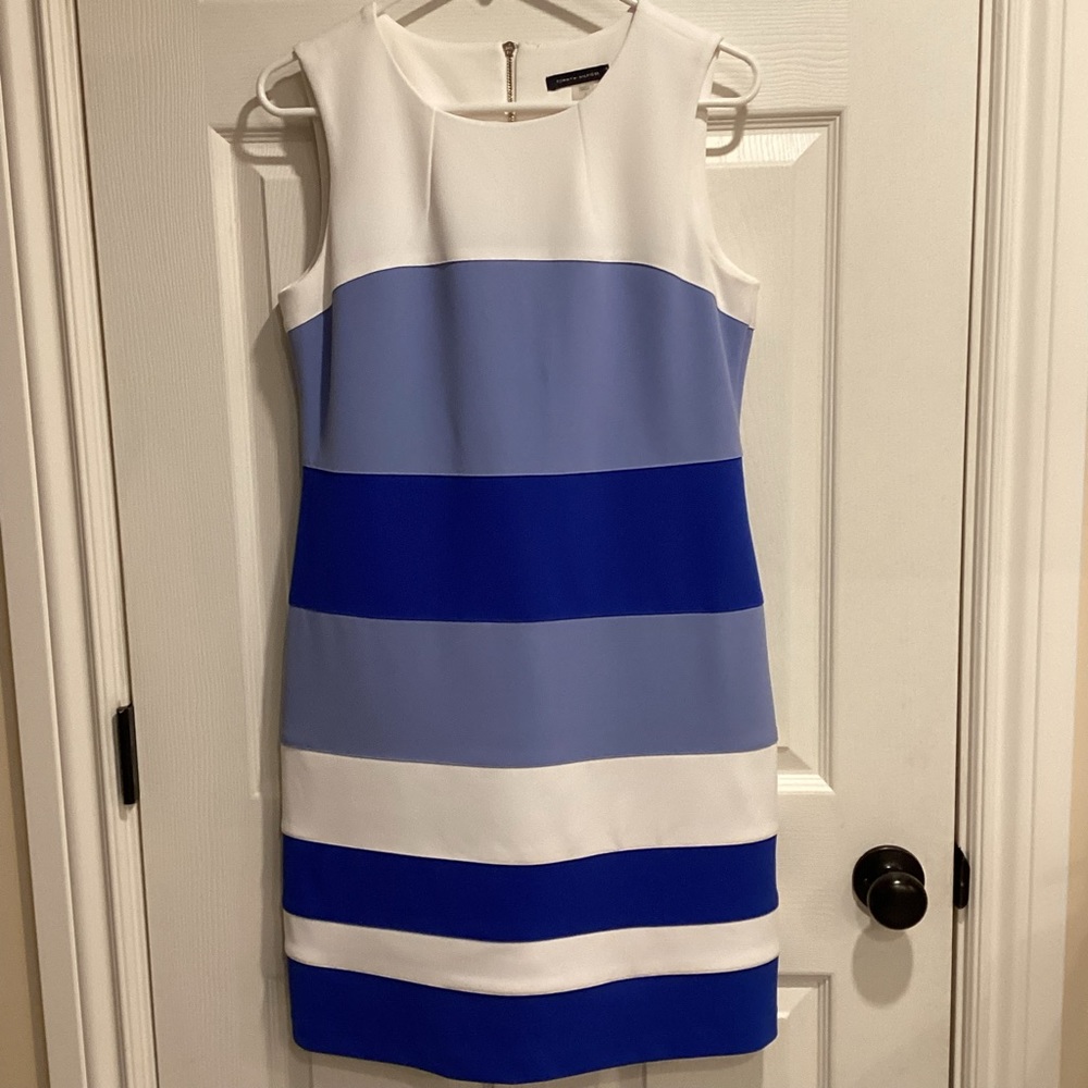 Tommy Hilfiger Multicolour Colourblocked Scuba Sheath Dress, Size 6